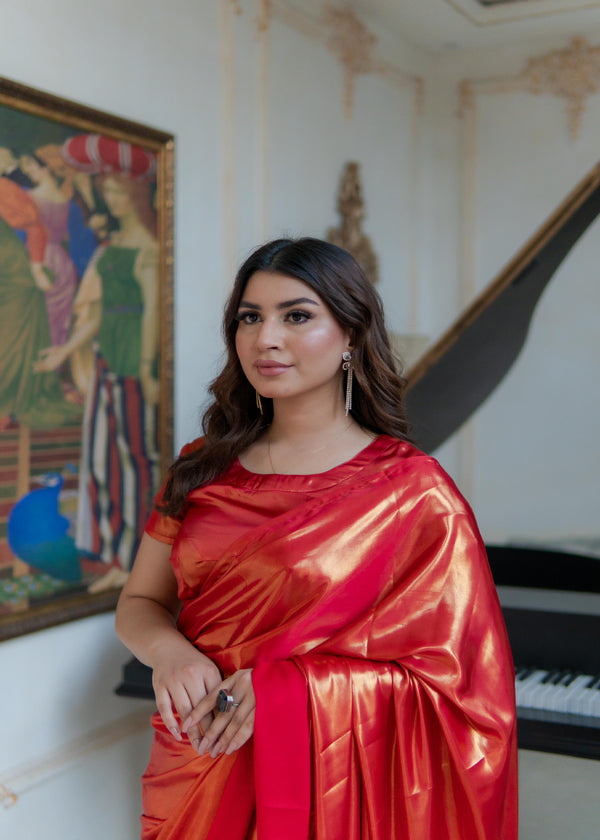 Laavin Cherry Saree Red