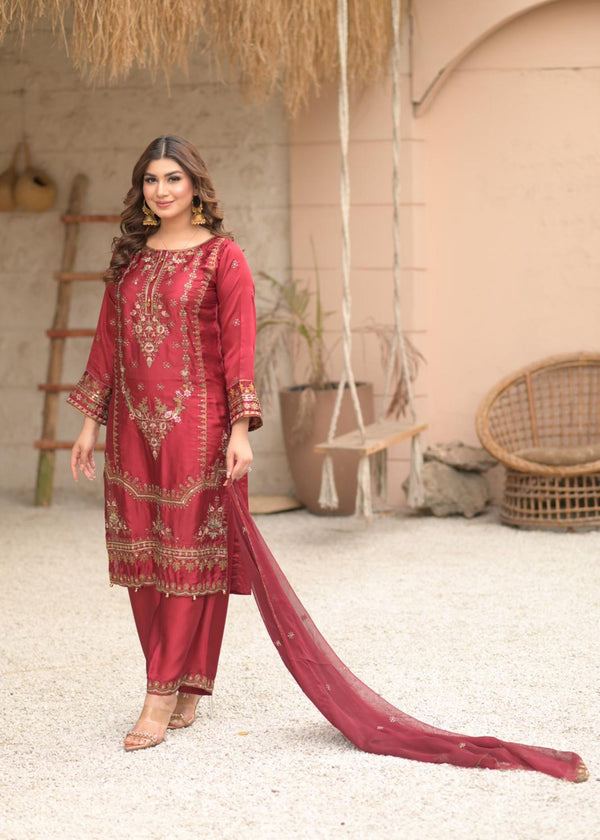 Celestia Maroon Silken
