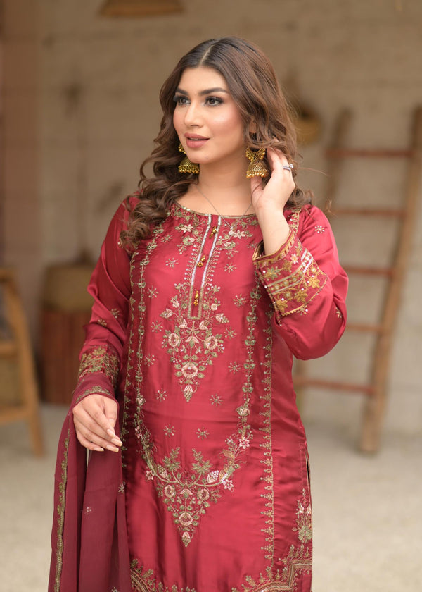 Celestia Maroon Silken