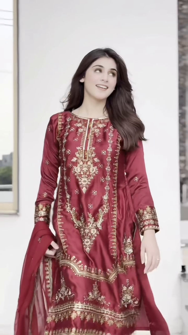 Celestia Maroon Silken